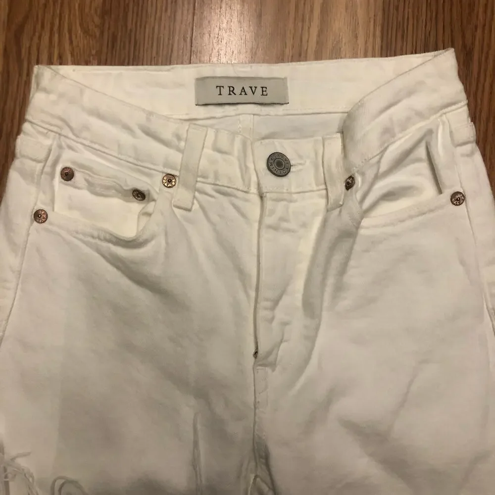 Trave Women's Jeans White Flare Colette - Big Empty sz 24 $228 NWOT's Wide leg